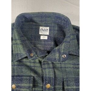 Orton Brothers Vintage Plaid Wool Blend Flannel Shirt Jacket Snap Button Large